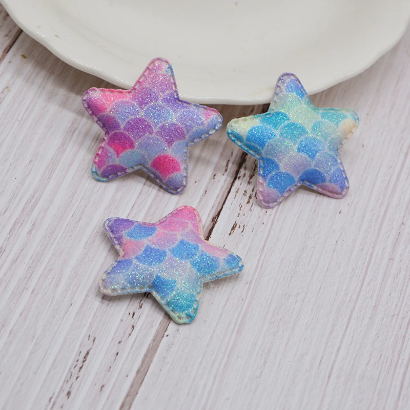 Чешуя Русалки 4 5 см радужная ткань Звездные нашивки аксессуары искусственная