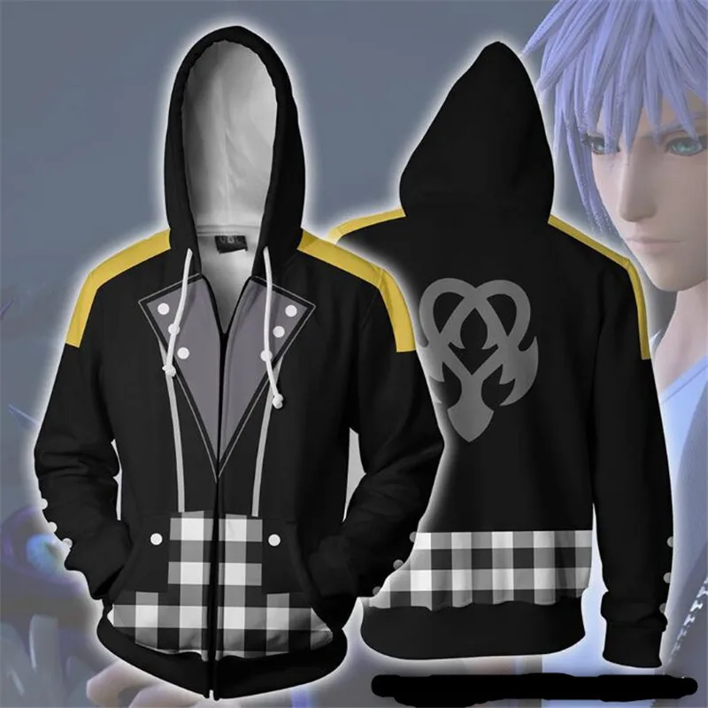 Игра Riku Keyblade толстовка на молнии для мужчин и женщин Косплей свитер Аниме Костюм 3D печать Новинка