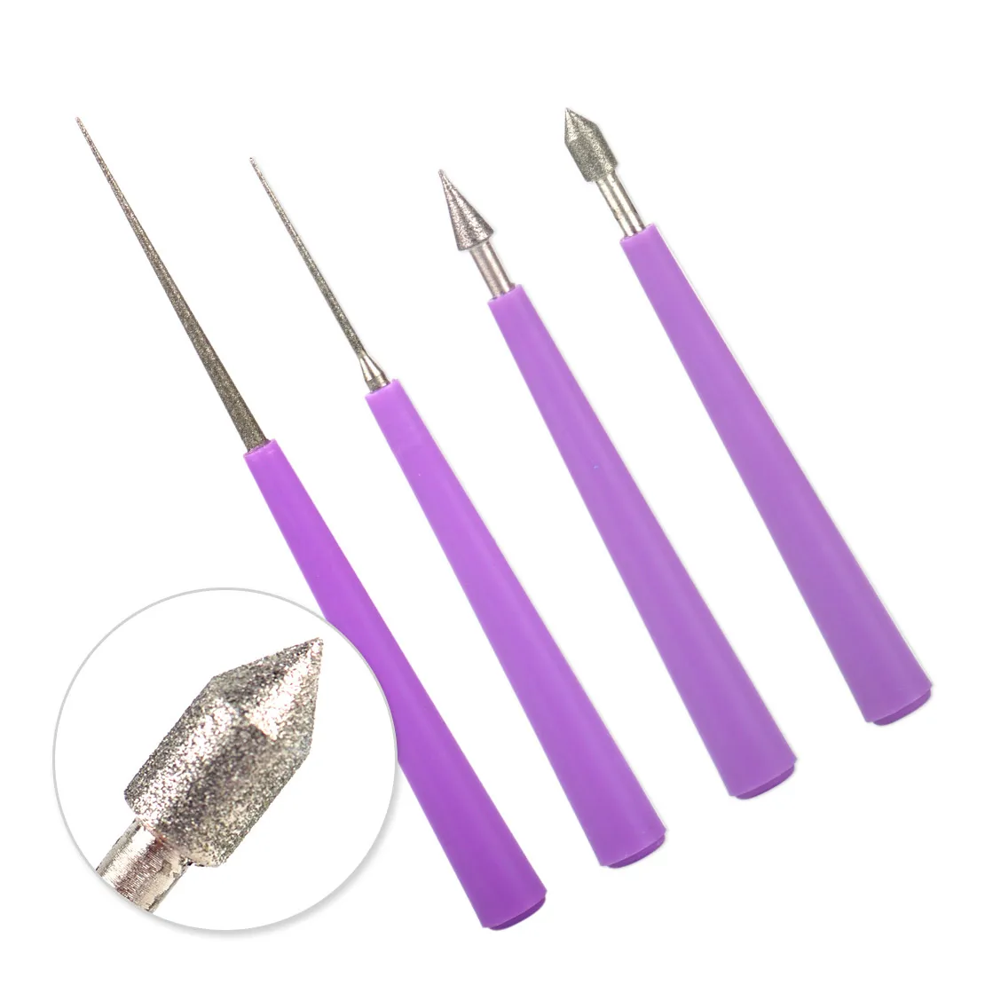 

LETAOSK New 4 PCS Diamond Pearl Glass Bead Reamer Burr Beading Hole Tool Set DIY Jewelry