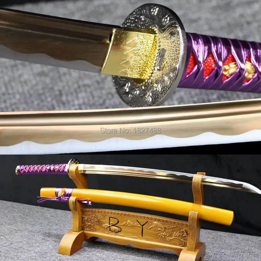 Ручная работа T1095 из высокоуглеродистой стали полный Tang Smaurai Sword острый меч катана