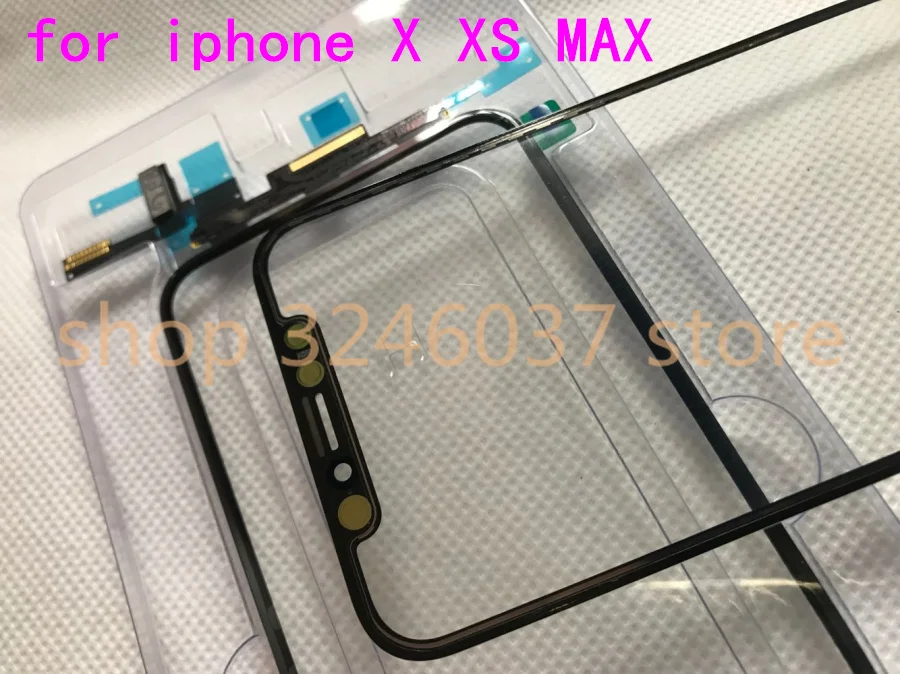 

30pcs Original For Apple iPhone X XS MAX Touch Screen Digitizer Flex Cable+Front Glass LCD Outer Panel Top Lens Replace Part