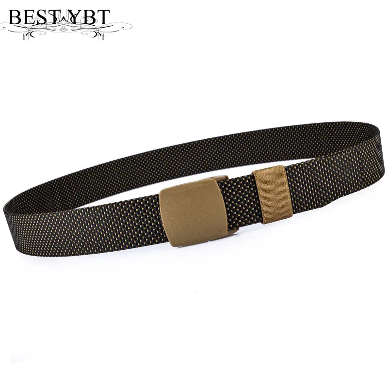 

Best YBT Unisex Belt Nylon Plastic Smoother buckle Women Belt cowboy pants decoration Casual fashion High Quality Men Belt