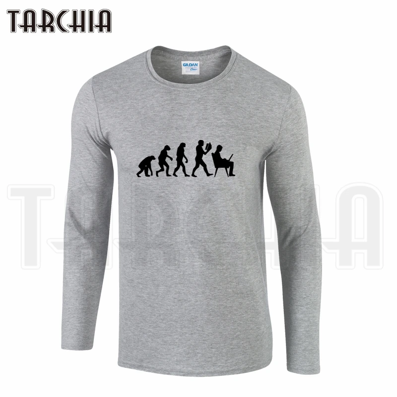 TARCHIA EUR Размеры Мужская футболка с длинным рукавом Футболка Homme модные Evolution вы