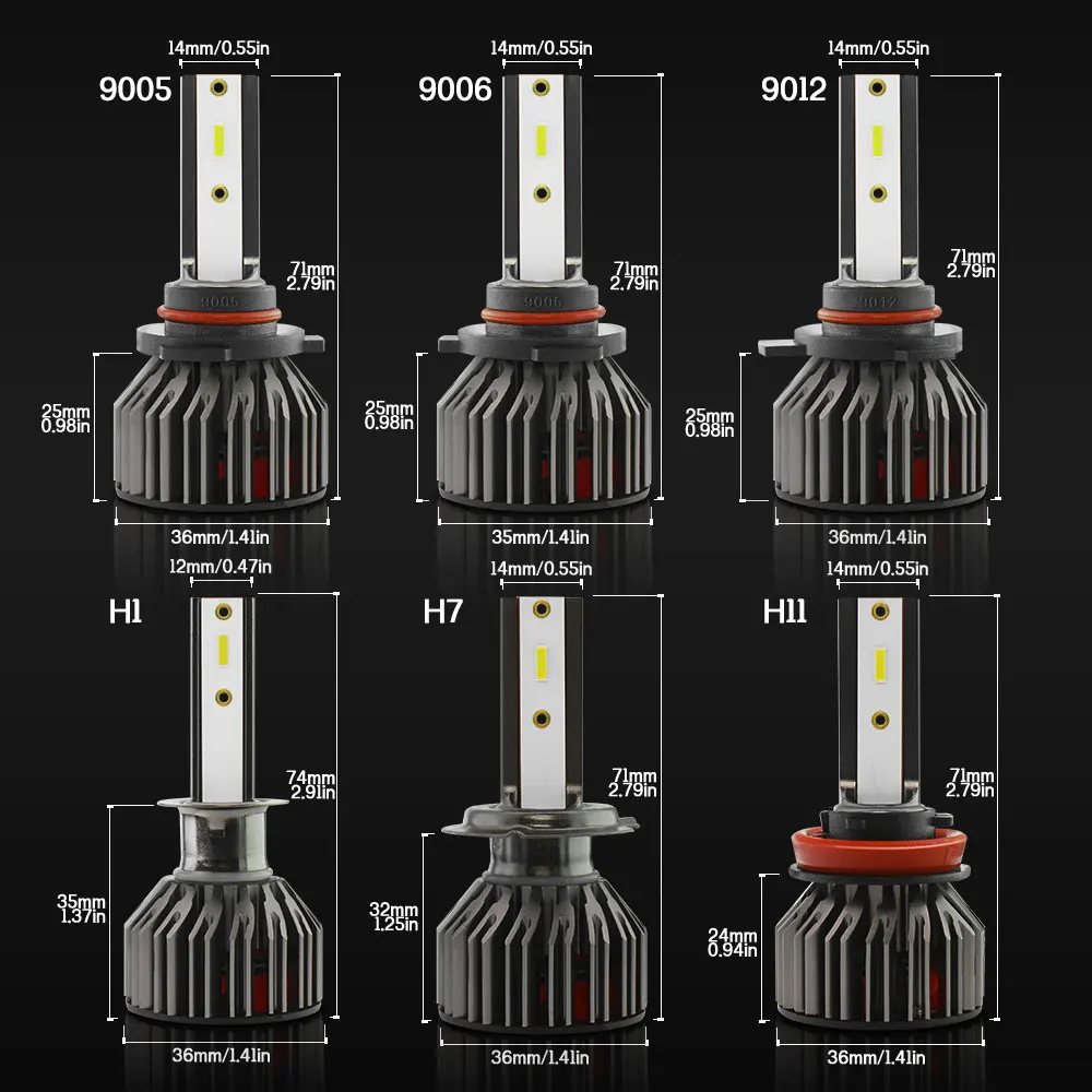 

H4 LED headlight H1 H7 H8 H9 H11 9005 HB3 9006 HB4 9012LED car light kit (2pcs/set)