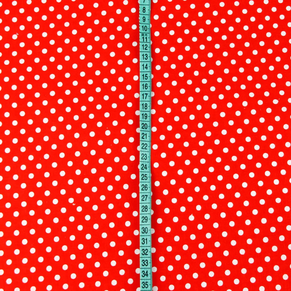 Хлопчатобумажная ткань в горошек красного цвета 158 см х половину метра комплект