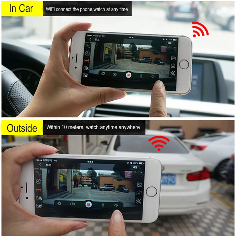 Flordgramy Mini Wireless Hidden Car Dash Cam DVR APP Monitor WiFi Camera Video Recorder Dashcam Night Vision Registrar | Автомобили и