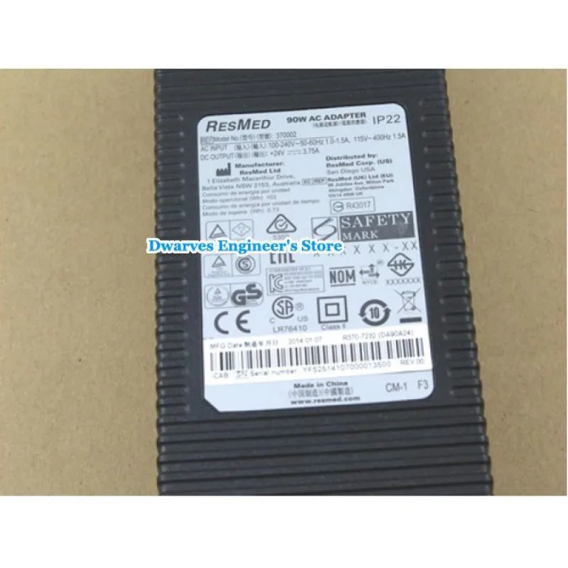 Resmed 370002 24V 3.75A 90W адаптер переменного тока для RESMED AIR SENSE 10 S10 CURVE S10 CPAP AIRSENSE 10 AC адаптеры питания зарядное устройство