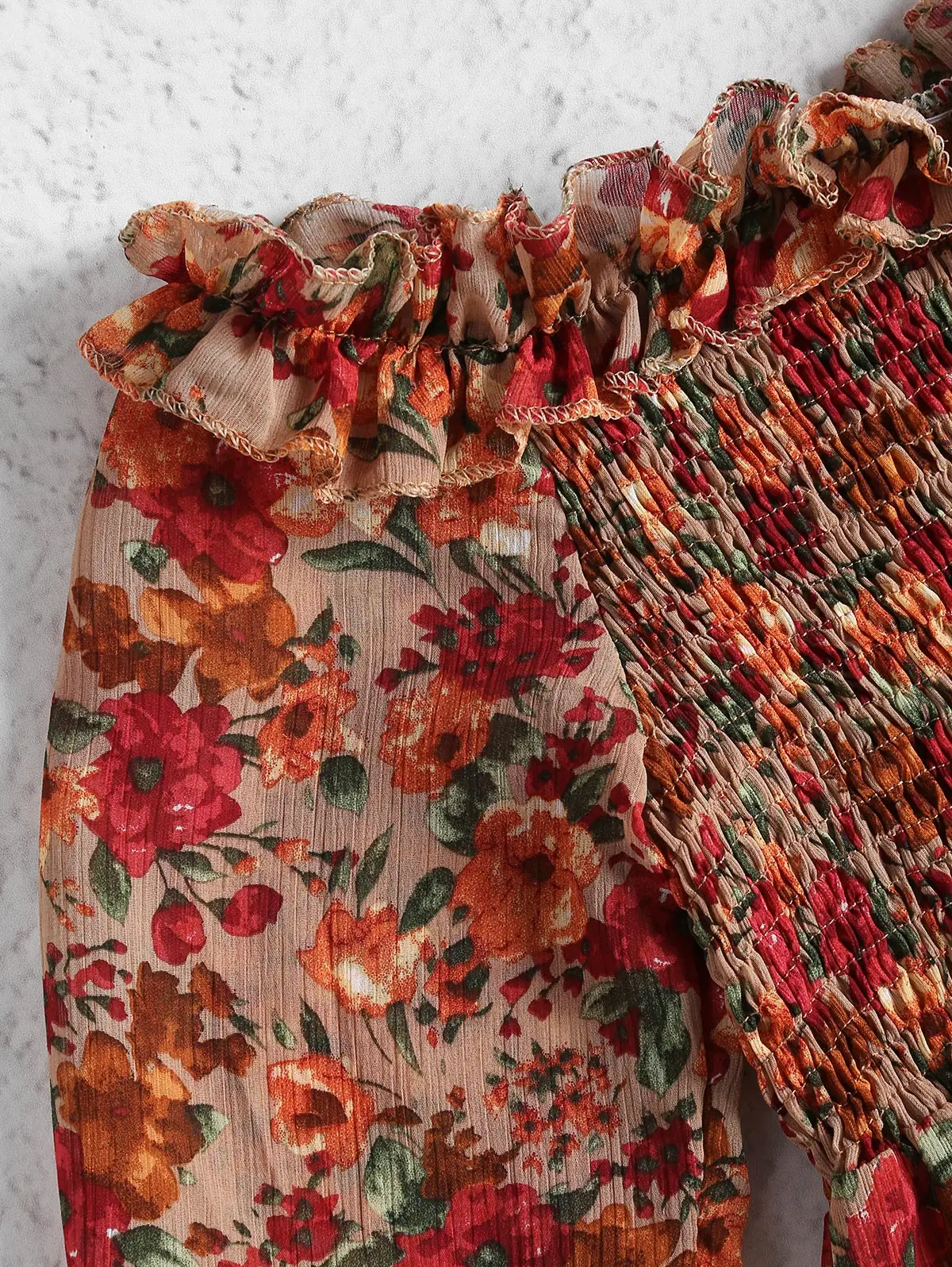 ZAFUL пляжное летнее платье с цветочным принтом шифоновые платья оборками Женские