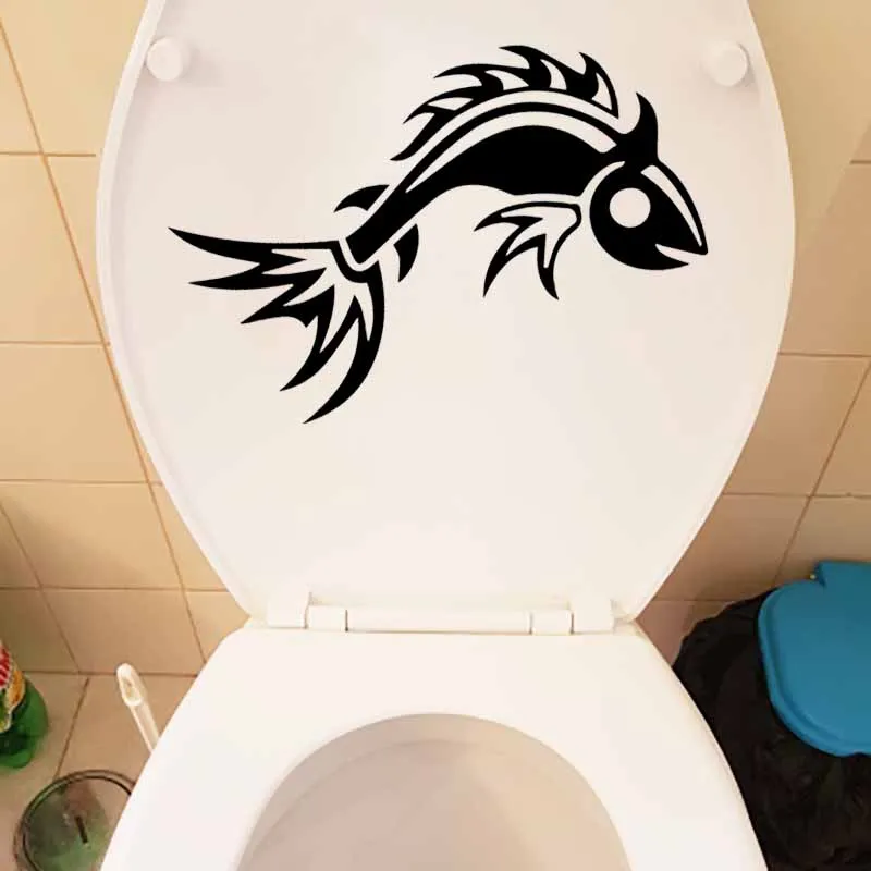 YOJA 23X14.8CM Wall Sticker Bedroom Home Decor Art Mural Tribal Fish Sea Ocean Toilet Decal T5-0463 | Дом и сад