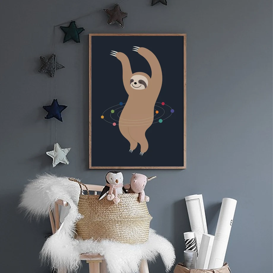 Wall Art Холст Картина лиса Лось енот коала Животные репродукции Nordic Плакаты и