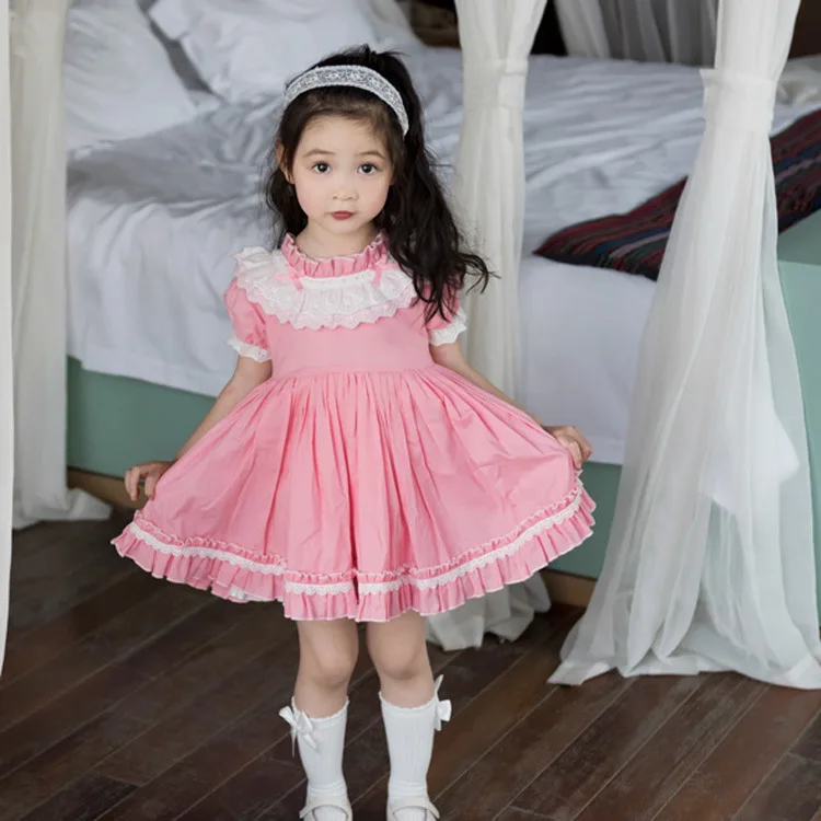 Платье с цветочным принтом для девочек Хлопковое платье вечеринки в испанском