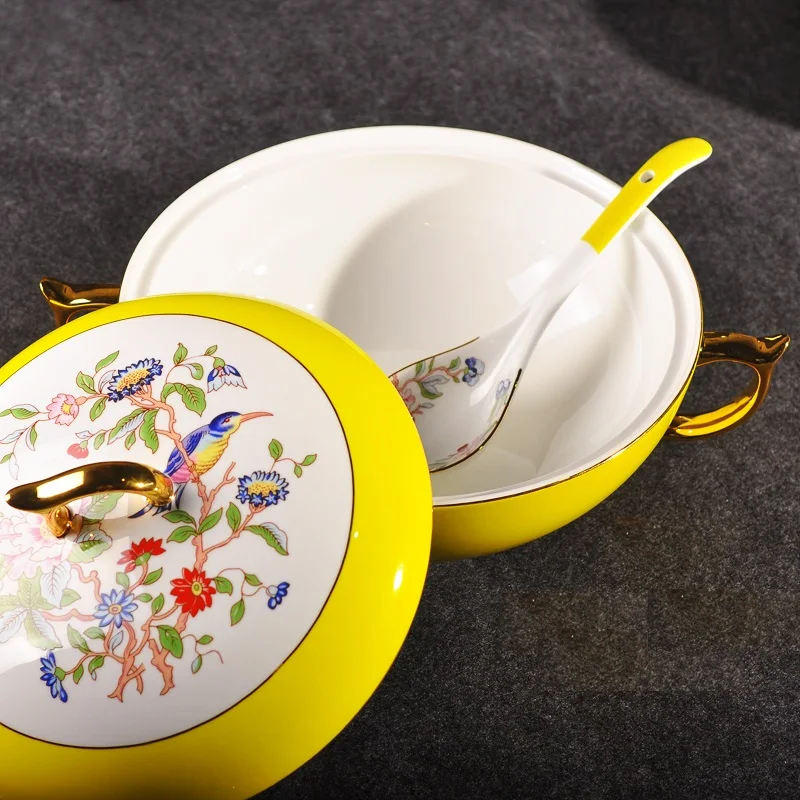 Tureen Высококачественная суповая чаша столовая керамическая 2500 мл бытовая из