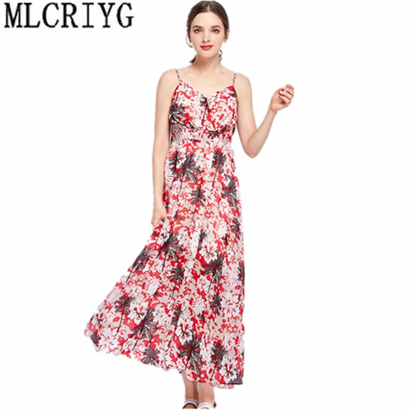 Женское шифоновое платье-макси без рукавов с открытой спиной | Женская одежда