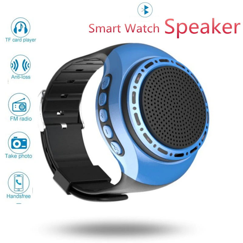 Беспроводной Bluetooth часы динамик с микрофоном Поддержка TF карты FM радио браслет