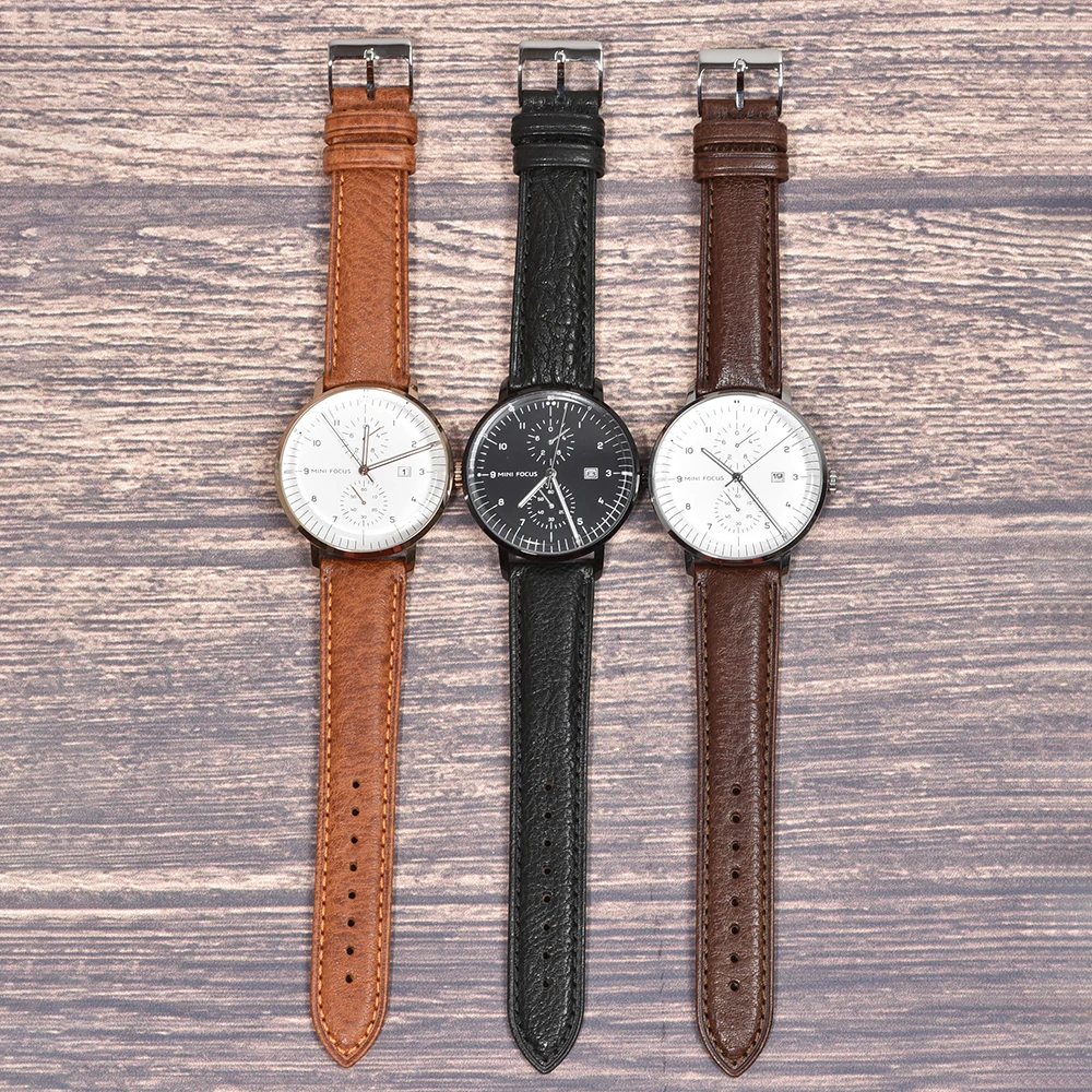 BEAFIRY 18mm 20mm Watch Band Litchi Pattern Genuine Leather Watch Straps Watchbands Accessories Black Dark Brown Light Brown