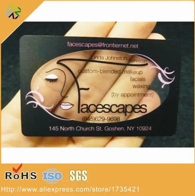 0.3mm thickness CR80 credit name card size transparent clear pvc material custom transparent name card