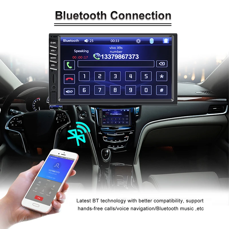2din Автомагнитола 7 дюймов сенсорный mirrorlink Android плеер 2 DIN MP5 Авторадио Bluetooth Камера