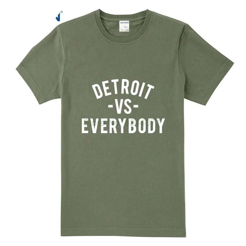 Detroit Vs Everybody Graphic Shirt 9 цветов Le футболка простая хлопковая Мужская Специальный