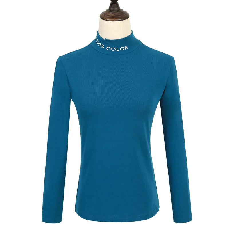 

New Winter T Shirt Women Letter Basic Long Sleeve Female T-shirt Thicken Fleece Warm Women's T-shirts Harajuku Casual Tshirts