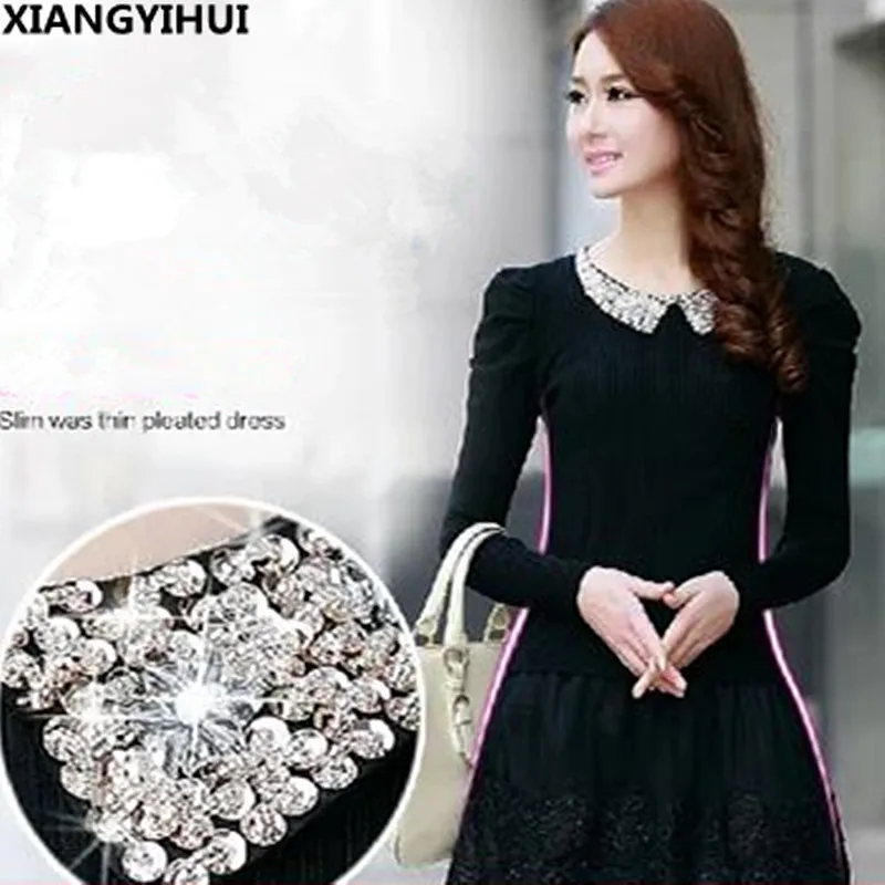 

Новинка 2018, Осеннее винтажное платье, цельное свободное трикотажное платье-свитер, элегантный комплект, соблазнительное платье с шнековым ...