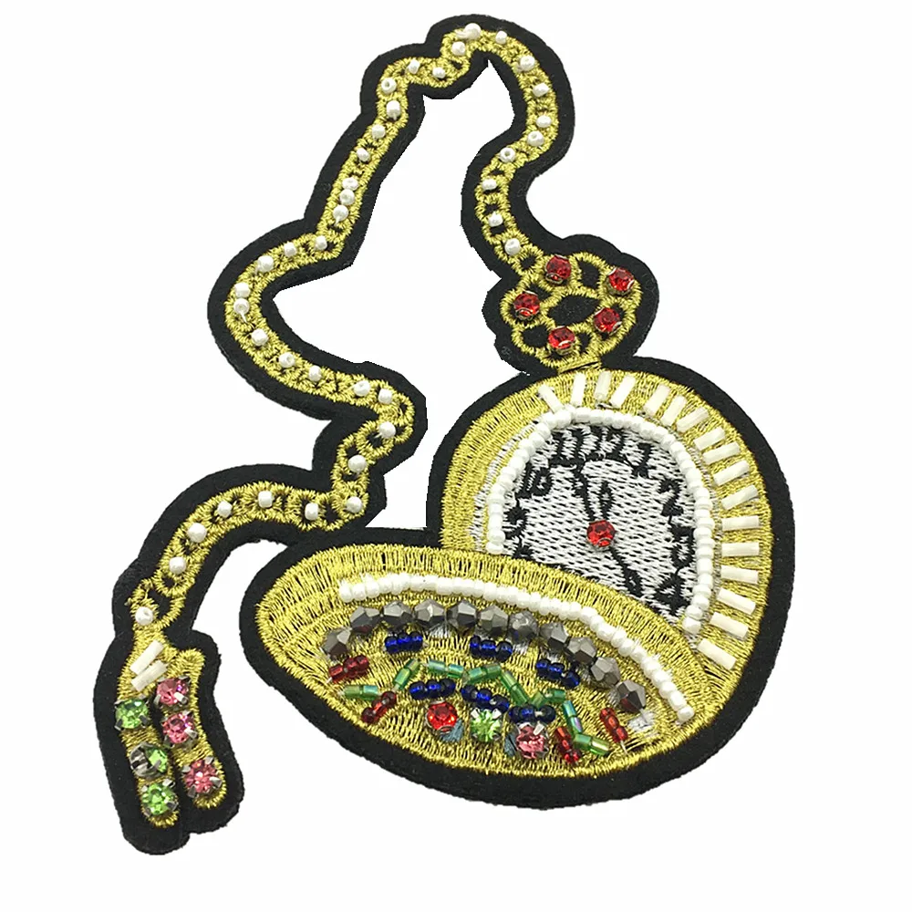 2 шт. нашивки для наручных часов с вышивкой из бисера|patches for clothing|applique patchvelvet patch |