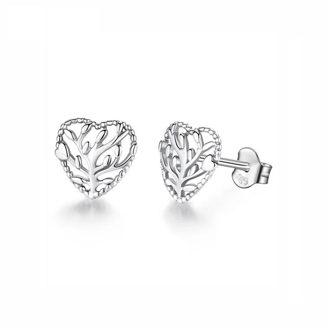 Flourishing Hearts Оригинальные 925 пробы серебряные серьги-гвоздики Любовь Сердце& пчела золотые серьги для женщин модные ювелирные изделия - Metal Color: Flourishing Hearts