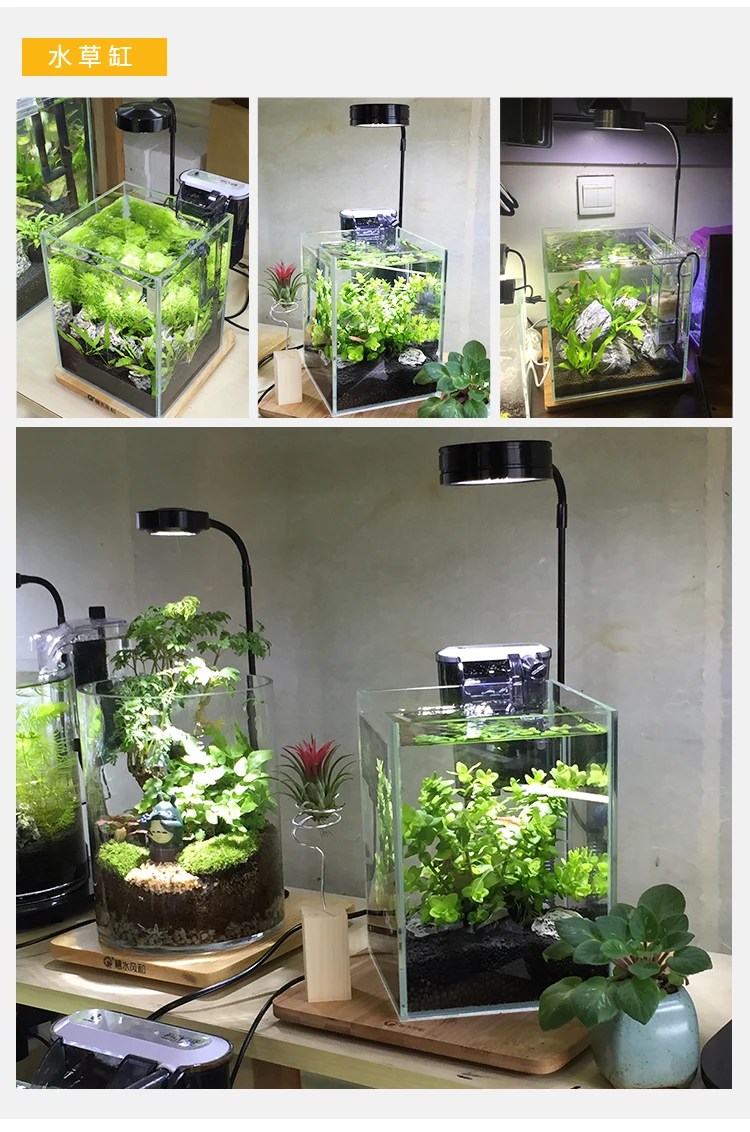 Стиль ADA aquasky LED светильник Wabikusa mini nano Натуральный Деревянный аквариумный