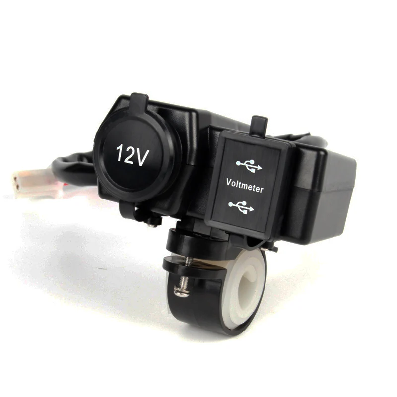 12V мотоцикл двойной USB скутер прикуриватель в автомобиле с Bluetooth руль зажим