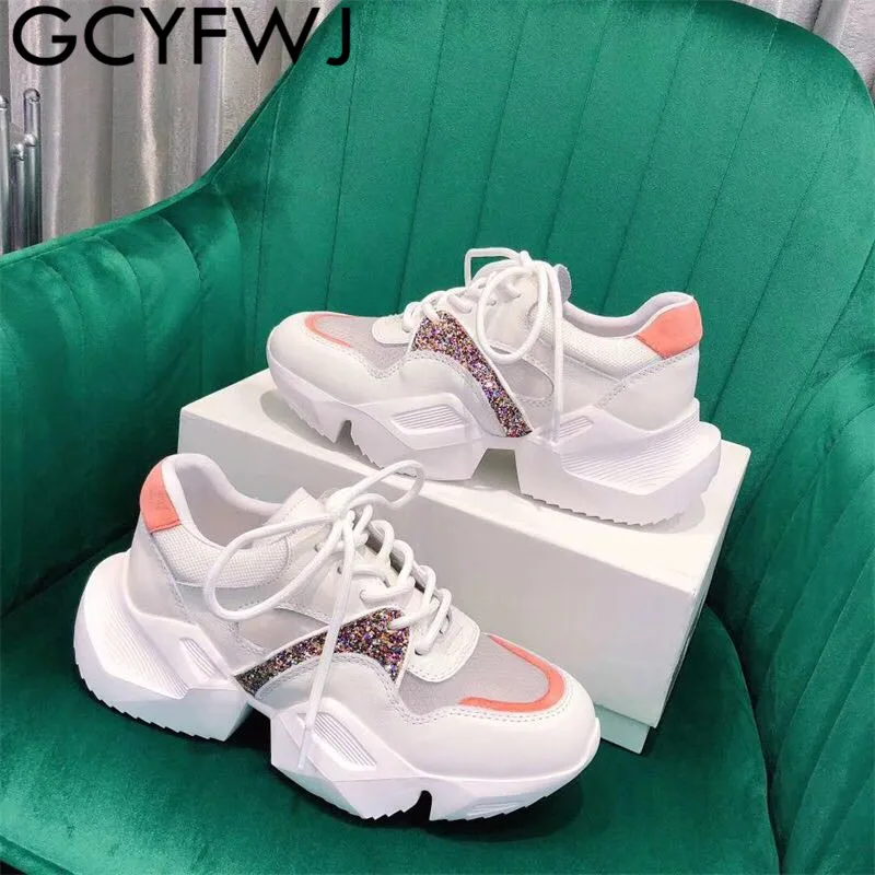 GCYFWJ/2019 г. женская обувь кожаные кроссовки с сетчатой дышащей подошвой женские
