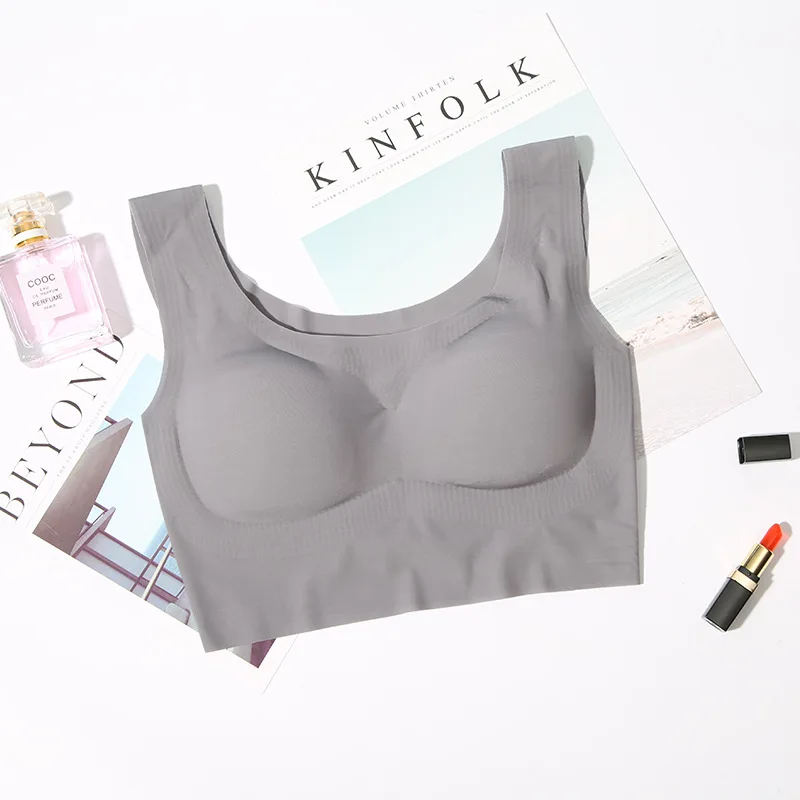 100 PCS Seamless Ice Silk Bra Women Ultra Thin Sleep Bra Fashion Wire Free Intimates Bralette Massage Padded Sexy Lingerie