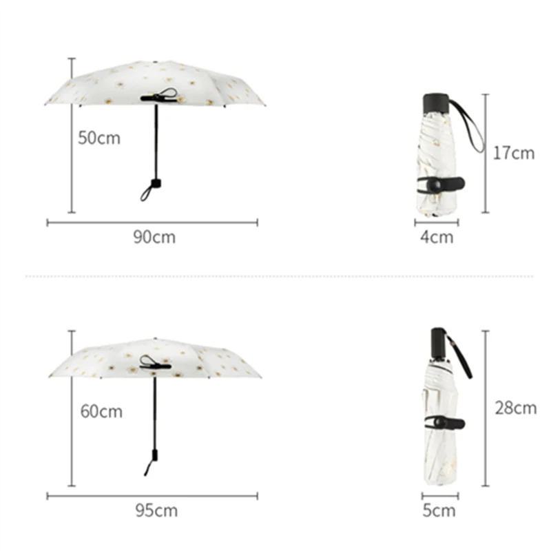 Kidorable Sunny and Rainy Umbrella Small Rainproof Umbrellas Parasol Windproof Rain Man Women Folding TJYH | Дом и сад