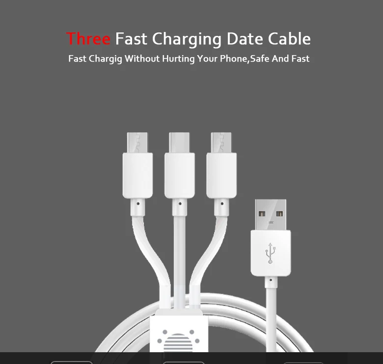 3 в 1 зарядный кабель Micro Тип usb C 8 pin Зарядное устройство кабель для iphone кабель быстрой зарядки Кабели для Xiaomi для устройства на базе Android 1 м
