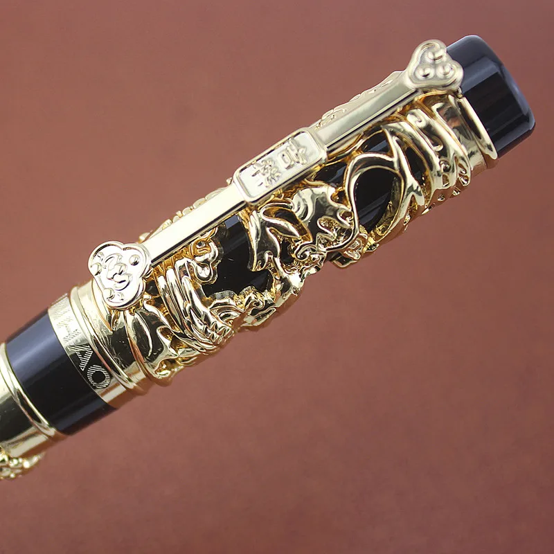 Перьевая ручка Jinhao с резьбой по дракону и фениксу роскошный металлический