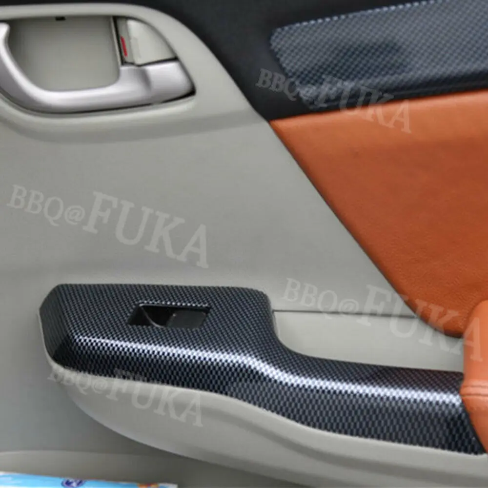 Carbon Fiber Style Car Window Lift Switch Panel Cover Trim For Honda Civic 9th 2012-2014 | Автомобили и мотоциклы
