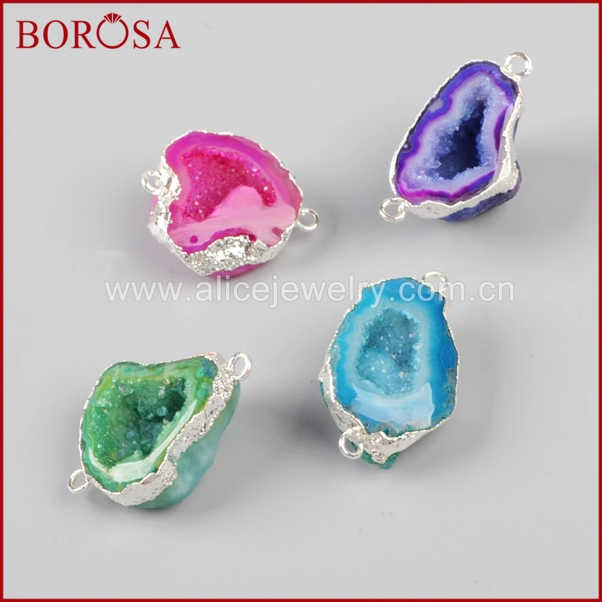 BOROSA чистое серебро смешанные природные свободы радужные друзы кристалл кварца