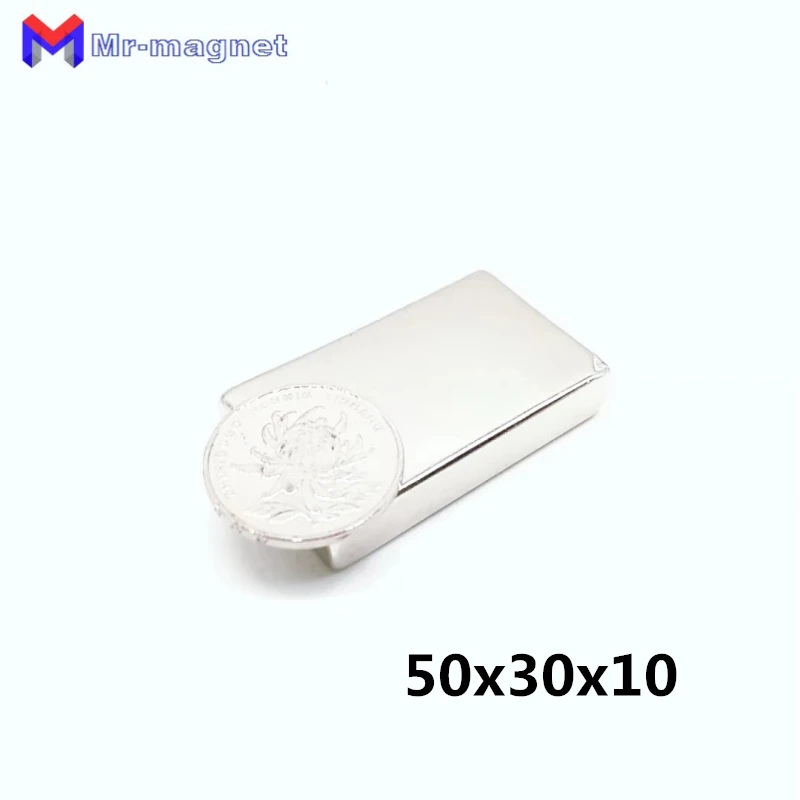

10pcs 50x30x10mm Super strong neo neodymium magnet 50x30x10, NdFeB magnet 50*30*10mm, 50mm x 30mm x 10mm magnets 50mmx30mmx10mm