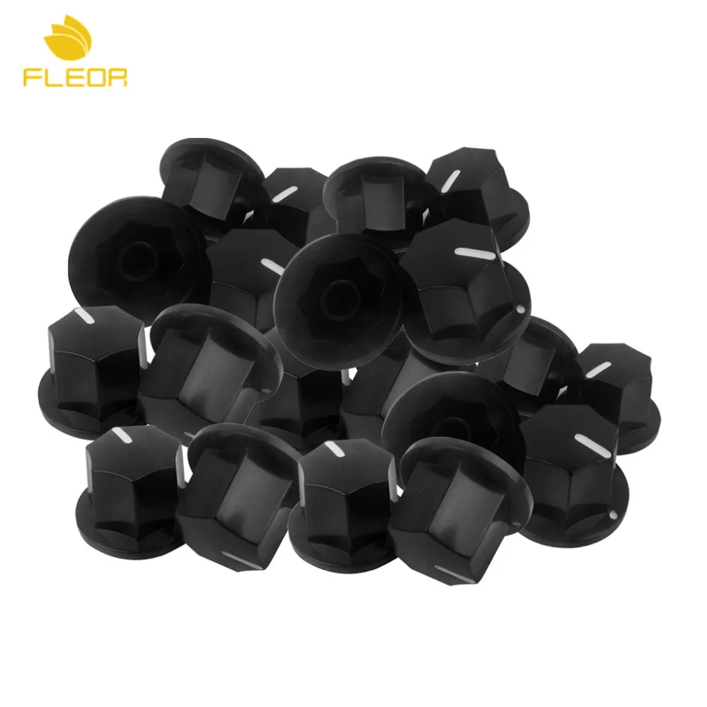 FLEOR 50pcs Plastic Black Bass Guitar Knobs Amp Control Big Size | Спорт и развлечения