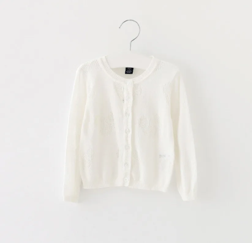 Милый ребенок Трикотажный кардиган Обувь для девочек полые негабаритных Свитеры