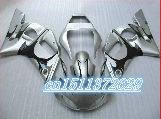 Dor-for silver с черным корпусом для YZF R6 600 98 99 00 01 02 обтекатель комплект 1998-2002 Обтекатели