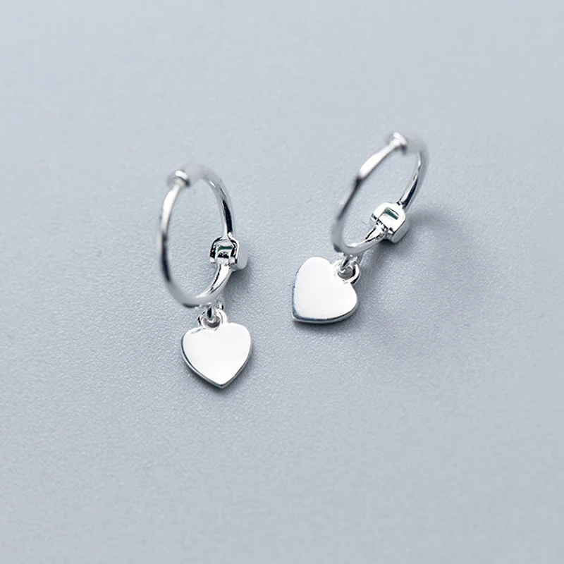 Женские серьги-гвоздики из серебра 100% пробы с сердечками | Украшения и аксессуары