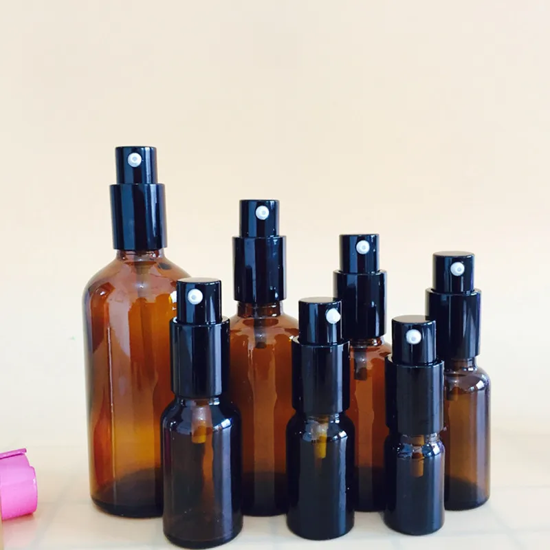 

1PC 5ml/ 20ml/30ml/50ml/100ml Refillable Press Pump Glass Spray Bottle Oils Liquid Container Perfume Atomizer Travel Bottle 3#