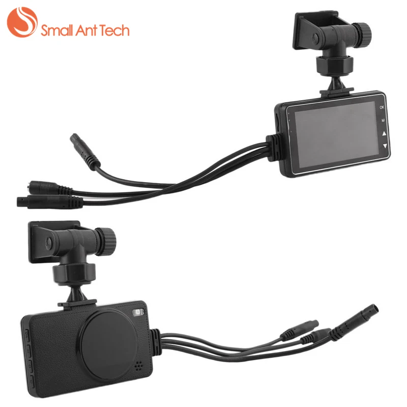 Smallanttech DVR мотоцикл тире Камера Мини Full HD 720 P Водонепроницаемый двойной S-Video 3