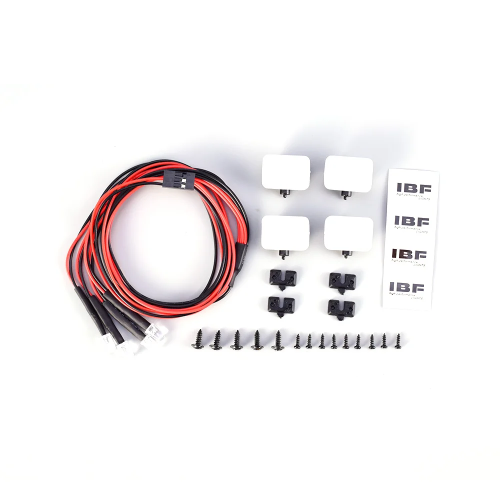 4 шт. красная и Белая Квадратная круглая Светодиодная лампа с абажуром для Tamiya Axial