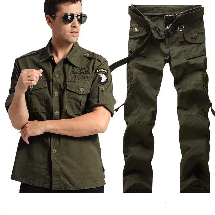 Военная униформа Стиль ВВС США 101st дивизии Орел костюм футболка и штаны комплект