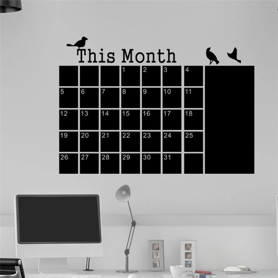 Новая настенная наклейка 1 шт. DIY ежемесячный планировщик календарь доска мел