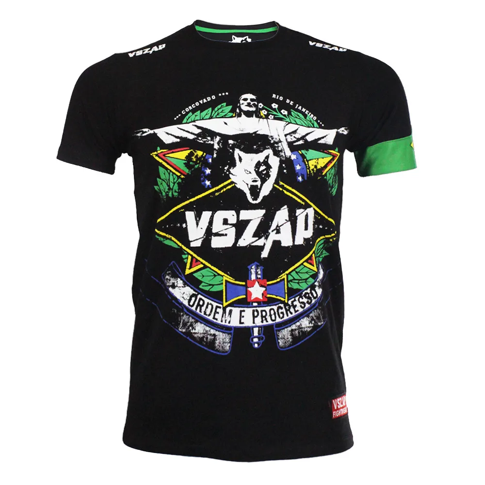 VSZAP ropa de muaythai футболка с короткими рукавами для боев тренировок фитнеса ММА бокса