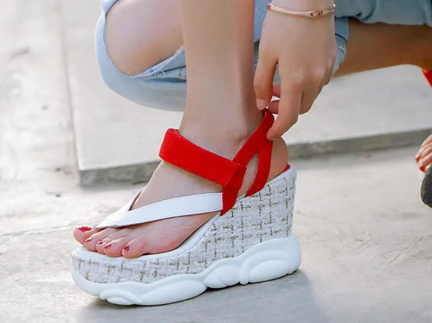 

VIISENANTIN new style toe muffin bottom platform waterproof sandal shoe women slope wedge female casual sandals fashion travel