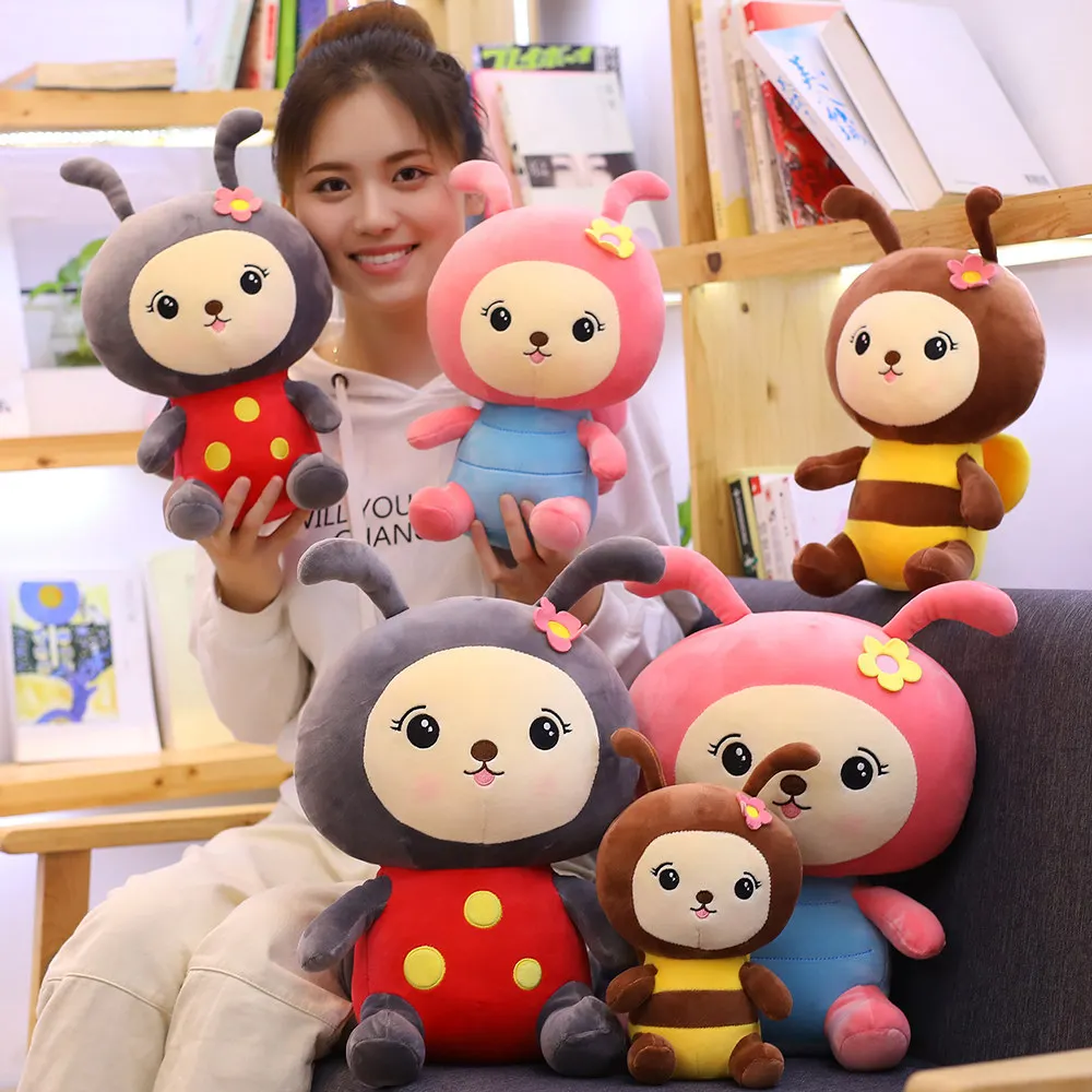 1 шт. Новинка 25 ~ 40 см Kawaii Honeybee плюшевые игрушки милая Пчелка с крыльями мягкие