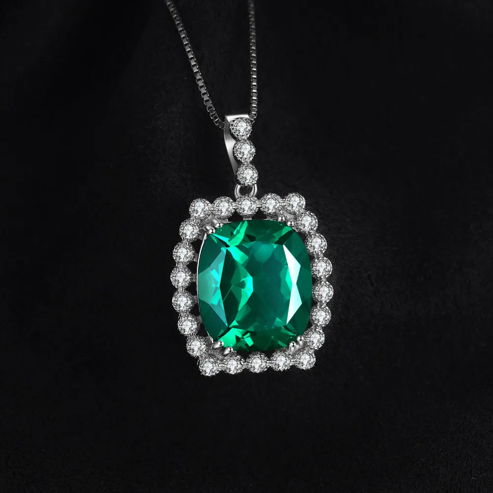 JewelryPalace Роскошные 11ct создан Изумрудный Подвески стерлингового серебра 925