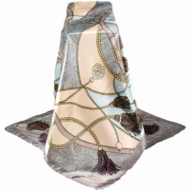 Роскошный цветочный узор женские шарфы шелковый шарф ретро Цветочная шаль для